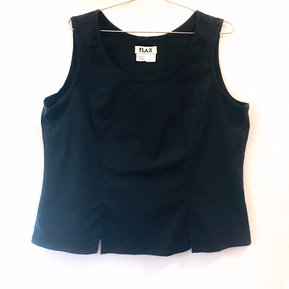 Flax | black cotton shell tank